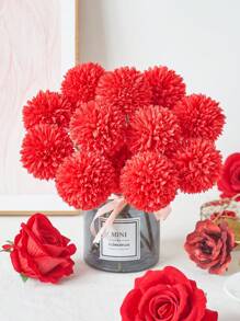 Bó hoa giả gồm 8/16 bông cúc, bồ công anh, cẩm tú cầu, thích hợp làm quà tặng cho bạn bè, cô dâu, trang trí đám cưới, nhà cửa, văn phòng, quán cà phê, tiệc tùng. - Đỏ - Xem 6