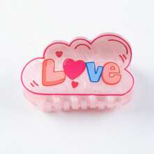 1 pieza Nuevo accesorio de joyería para el Día de San Valentín, con diseño de carta de amor y estampado de labios, accesorio de moda elegante para el cabello de otoño/invierno, pinza de pelo casual y elegante para mujer - Multicolor - Ver 6