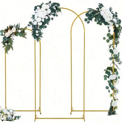 1 Set, kit de arco rectangular redondeado de metal, adecuado para cumpleaños, boda, despedida de soltera, graduación, aniversario, bautizo, arco floral, exterior y jardín, fiesta temática, telón de fondo, decoración navideña de jardinería, decoraciones para el hogar