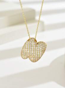 1 件奢华流行款 Hailey Style A-Z 全锆石铜合金吊坠项链，时尚 14k 镀金链，珠宝礼物 - 項鍊 - 查看 21