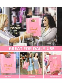 30 pezzi Borse della spesa riutilizzabili con maniglie, 9*12in/12*15in, nero/bianco/rosa, adatte per acquisti all'ingrosso per piccole attività commerciali, boutique, negozi, abbigliamento, borse regalo, feste, scatole regalo, confezioni regalo, borse regalo, regali per damigelle, borse regalo per San Valentino, San Valentino, regali di San Valentino, il mio primo San Valentino, cose di San Valentino, decorazioni di San Valentino, per la festa della mamma, regali per le damigelle, regali di laurea, regali di compleanno, regali di matrimonio