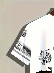 Men's Fashion Casual Crew Neck T-Shirt Top - Multicolor - View 6