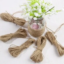 Soga decorativa para colgar fotos, manualidades hechas a mano como regalo, decoración del hogar de cuerda natural de color marrón - Marrón - Ver 9