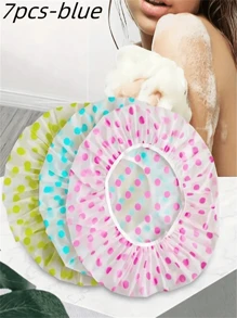 7pcs/Set Waterproof Reusable Shower Caps For Women With Elastic, Ideal For Bathing, Kitchen, Cleaning, One Size Fits All, Perfect Gift For Valentine's Day