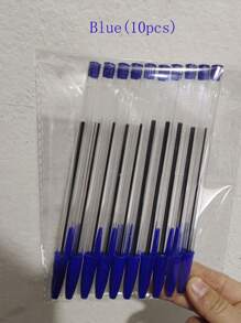 Set de 10/50 bolígrafos de punta de bola con opciones de color rojo, negro y azul, tinta a base de aceite, suministros de escritura, papelería estudiantil para el regreso a clases