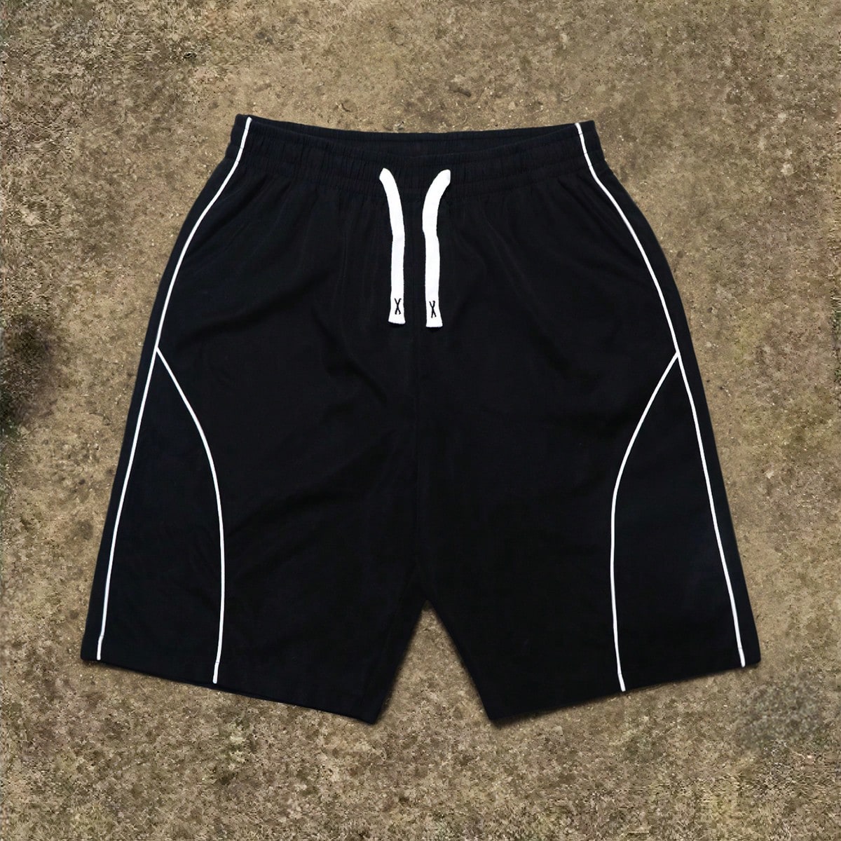 Bermudas de playa casuales para hombres con estampado liso y a rayas, estilo emo de los años 2000
