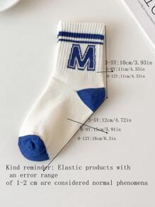 5 Paar Kindersocken für Jungen & Mädchen, Schul-/Sport Socken bis zur Mitte des Waden, geeignet für alle Jahreszeiten, Größe 3-5, 6-8, 8-12 Jahre - Verschiedenfarbig - Übersicht 6