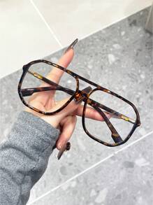 1 副女士飞行员眼镜框时尚眼镜，多功能装饰性非处方眼镜 - 彩色 - 查看 1