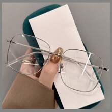 1pc Large Frame Square Plano Lenses Latest Model Glasses Frame, Plain Looking And Slimming, Versatile For Parties And Outings, Korean Version, Face Enhancing And Small Glasses Frame