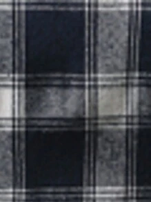 Blue And White Plaid Casual Business Long Sleeve Shirt