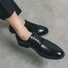ZCZ Men's Pointed Toe Leather Dress Shoes, Business Formal Banquet Oxford Shoes, British Style - Black - View 13