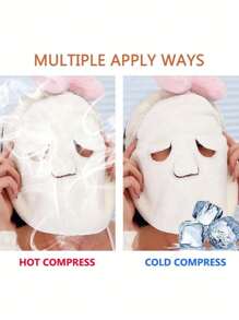 1pc Hot Compress Face Towel Masks, Reusable Facial Steamer Towel For Hot Cold Skin Care