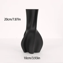 Elegant Bohemian Black Plastic Vase - Ideal For Farmhouse Decor, Tabletop, Bookshelf, Wedding And Party Decoration Home Decor Room Decor Flower Vase Glass Vase
