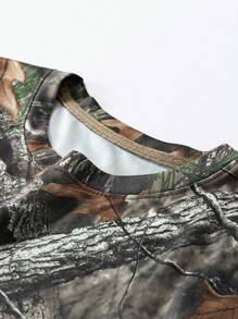 Camisa deportiva para hombre de la serie de caza al aire libre para verano, camisa de camuflaje biónicamente camo de secado rápido y transpirable de manga corta