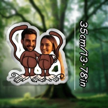 1 Almohada personalizada con forma de mono - Foto personalizada, regalo ideal para él, ella, novio, novia, papá, mamá, familia y amigos | Perfecto para decoración de interiores - sofá, cama, auto, sala de té, dormitorio - Sube fotos para personalizar almohadas. - Ver 7