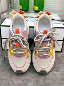 2025新款彩色运动鞋休闲厚底运动鞋耐磨多功能休闲舒适运动鞋