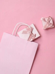 5/10个装 中号粉色/棕色牛皮纸袋，生日礼物袋，可重复使用礼品袋，派对回礼袋，婚礼礼物袋，情人节礼物袋，母亲节礼物袋，圣诞节礼物袋，新年礼物袋，斋月礼物袋 - 彩色 - 查看 5