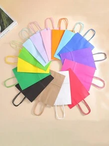 5/10个装 中号粉色/棕色牛皮纸袋，生日礼物袋，可重复使用礼品袋，派对回礼袋，婚礼礼物袋，情人节礼物袋，母亲节礼物袋，圣诞节礼物袋，新年礼物袋，斋月礼物袋 - 彩色 - 查看 9