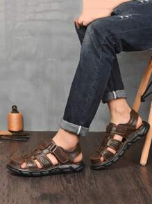 Men's Hollow Out Design Casual Comfortable Outdoor Sandals - Brown - View 4