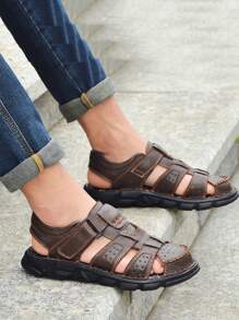 Men's Hollow Out Design Casual Comfortable Outdoor Sandals - Brown - View 6