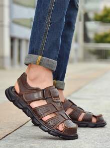Men's Hollow Out Design Casual Comfortable Outdoor Sandals - Brown - View 3
