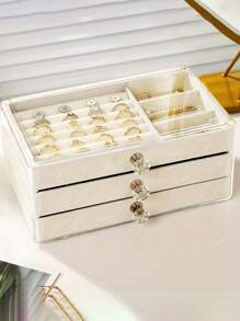 1pc 3-Drawer Acrylic Jewelry Box, Jewelry Organizer For Earrings, Rings, Necklaces, Bracelets, Transparent Jewelry Display & Storage Box, Bathroom Vanity Organizer, Stackable Drawer Storage Bag,Room Decor, Bags,Makeup Bag,Vanity,Travel,Make Up Bag,Travel Essentials,Organizer,Storage,Travel Essential,Makeup Organizer,Makeup Bags,Make Up Organizer,Toiletry Bag,Desk Organiser,Cosmetic Bag,Makeup Pouch,Make Up Organize,Vanity Accessories,Make Up Pouch,Make Up Bags,Jewellery Box,Pouch,Makeup Brush Holder,Brush Holder,Perfume Organiser,Pouch Bag,Gifts For Women,Christmas Gifts,Gift Ideas For Women,Room Decor - Multicolor - View 12