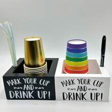 2 stuks houten wegwerpbeker opbergdoos vierkant bureau bar koffieshop papieren bekerhouder,