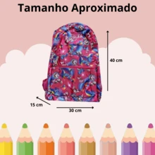 Kit 5 Colorful Printed Backpacks Adjustable Unisex For School University Modern Padded