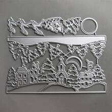 1pc Christmas And Winter Metal Die Cuts - Santa Claus And Reindeer Patterns For DIY Greeting Cards, Scrapbooking, And Holiday Decorations - Silver - View 3