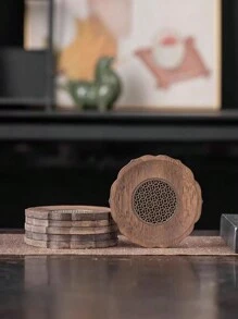 Japanese Style Lotus Coasters, Heat Insulation Mats, Robust Bamboo And Metal Teapot Holders, Tea Cup Accessory Sets