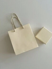 1pc Cute Solid Color Jewelry Handbag, Elegant Jewelry Packaging Bag, Ideal Gift Bag For Accessories. Suitable For Holiday, Wedding, Birthday, Graduation Season Gift Packaging