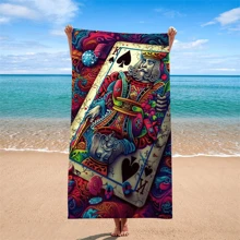 1 pièce serviette de plage en fibre ultra-fine à motif de point, serviette de plage séchant rapidement, serviette d'essuie-tout quotidien absorbante, serviette de bain à impression numérique pour plage, hôtel, natation, fitness. Super grande serviette de bain