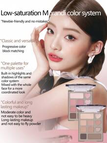 VEECCI Palet Eyeshadow Beautiful Dream Sepuluh Warna Tahan Lama, Tidak Mudah Dihapus, Berkilau Mutiara, Bab Eyeshadow Multi-Warna, Warna Bumi, Terjangkau untuk Pelajar, Ideal untuk Halloween dan Acara Malam Hari - S01 Mimpi Merah Muda Berasap - View 2