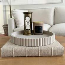 Plateau décoratif rond pour table basse - Plateau en bois massif rond pour la décoration de la maison - Décoration de table basse - Plateaux décoratifs - Plateau centre de table Soleil Voyage Cool Rentrée Scolaire