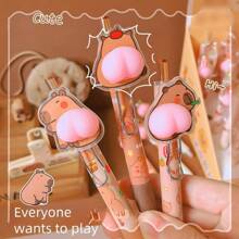 10/6/3/1pc(S) Capybara Butt Shaped Squeeze Stress Relief Cartoon Decorative Ballpoint Pen