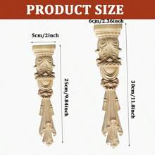 1 pieza Apliques de madera tallada sin pintar, molduras, apliques de madera tallada para ventana, cama, puerta, pared, muebles, armario, chimenea