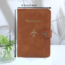 Multi-Functional Travel Passport Holder & Document Organizer For Women, Stylish Faux Leather Passport Cover With Card Slots & Airplane Charm, All-In-One Family Passport Wallet & Travel Essentials - 黑色 - 查看 3
