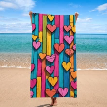 1 pièce Serviette de plage en fibre ultra-fine à point de croix, serviette de plage à séchage rapide et dessin animé, serviette absorbante pour la transpiration quotidienne, serviette de bain avec impression numérique, serviette de plage, de bain, de natation et de fitness d'extérieur super grande