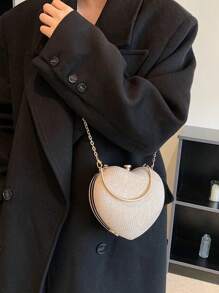 Bolsas de luxo Bolsas de mão Bolsas de mão quente Coração Forma Corrente Mulheres Senhoras Bolsas de noite