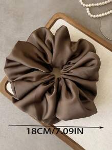1 chiếc dây buộc tóc scrunchie cỡ lớn màu nâu cà phê bằng lụa chiffon dành cho nữ, thanh lịch, đa năng, đơn giản và tinh tế, phù hợp cho sử dụng hàng ngày, thường ngày, dự tiệc, đi làm, đi nghỉ mát, búi tóc, buộc tóc đuôi ngựa, rửa mặt, trang điểm, phối đồ. Dây buộc tóc scrunchie dùng cho trang điểm, tập gym, ở nhà, phụ kiện tóc nữ, dây chun co giãn, phụ kiện tóc tại nhà. - Cà phê nâu - Xem 2