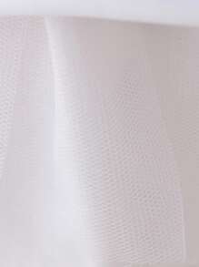 Đầm dài dự tiệc thanh lịch bằng vải satin jacquard và voan họa tiết hoa cho bé gái, thích hợp cho các buổi tiệc gia đình, số lượng cúc không đều, không kèm băng đô. - trắng - Xem 10