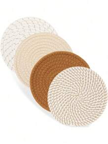 4 件套耐热垫套装，适用于火锅和煎锅，防污垫，烹饪和烘焙配件，新房和农舍必备家居装饰