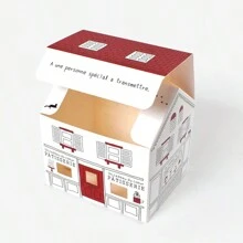 2pcs Creative Red Roof House Nordic Style Colorful Gift Boxes, In Stock Baking Packaging Boxes For Toffee Gifts