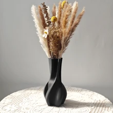 Elegant Bohemian Black Plastic Vase - Ideal For Farmhouse Decor, Tabletop, Bookshelf, Wedding And Party Decoration Home Decor Room Decor Flower Vase Glass Vase