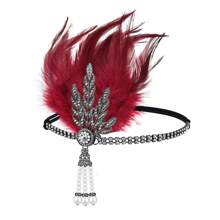 D EXCEED 1/3PCS音乐节女装1920年代下午茶派对舞会情人节母亲节新娘合金人造羽毛发夹头饰 - 多色 - 查看 19