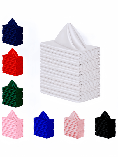 6/12/24/1pc Satin Napkins, Square Dinner Napkins, Stain And Wrinkle Resistant Soft Table Napkins For Romantic Weddings Party Dinner Decoration, 16.92inch,Kitchen Decor,Easter Decornapkins,Cloth Napkins