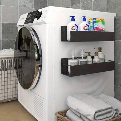 1 conjunto - Prateleiras magnéticas para especiarias - Organizadores para geladeira e freezer, conjunto duplo, armazenamento organizado, forte adesão, Prateleiras de armazenamento de cozinha, economia de espaço