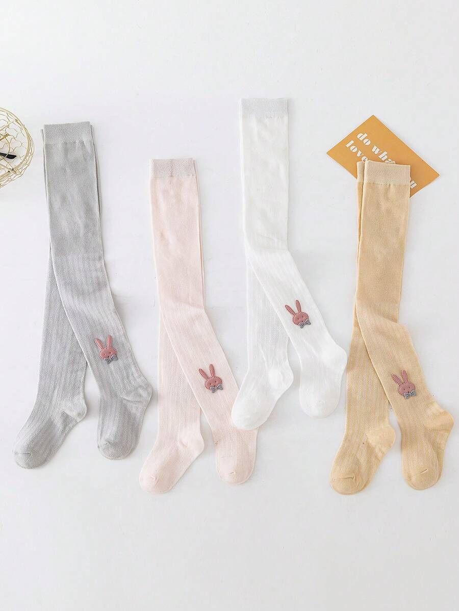 4 Stücke Mädchen Kaninchen verzierte Mesh Strümpfe, atmungsaktiv & weich, mückensicher - Verschiedenfarbig - Übersicht 1