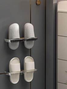 1pc Bathroom Non-Perforated Slipper Rack, Toiletries Storage, Shoe Organizer, Toilet Wall Mounted Drainage Rack