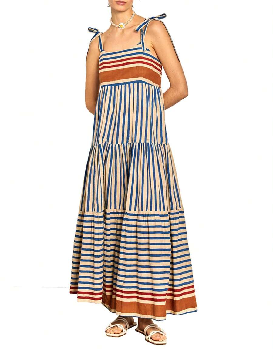 Women's Printed Plus Size Sexy Suspender Dress - Blue - View 1